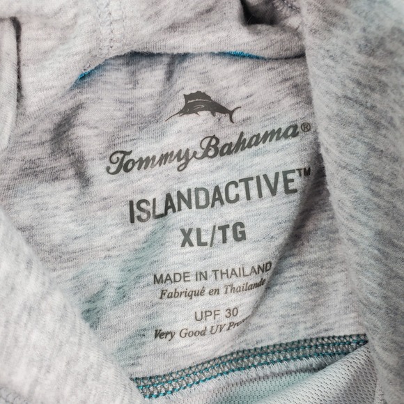 Tommy Bahama IslandActive Mens XL Heather Grey Pima Cotton Pullover Hoodie - Picture 2 of 7